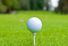 golf ball on tee - photo/picture definition - golf ball on tee word and phrase image